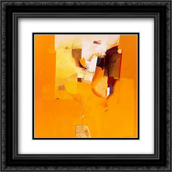 Yellow one 2x Matted 20x20 Black Ornate Framed Art Print by den Boon, Theo