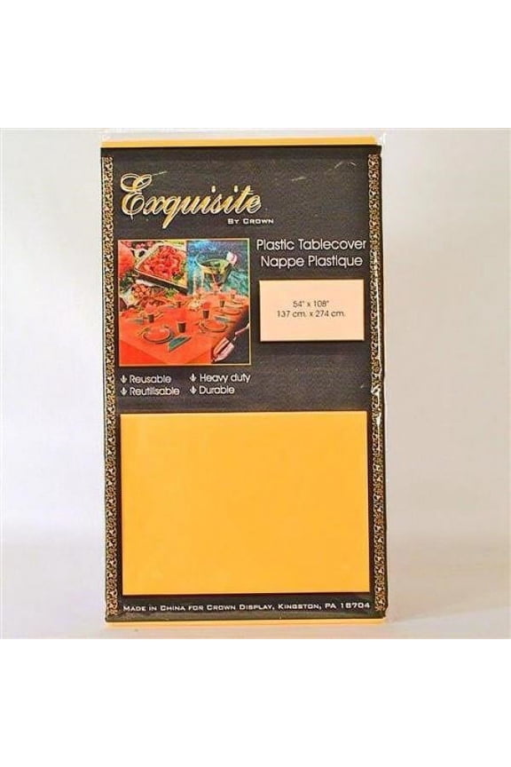 Yellow plastic table cover