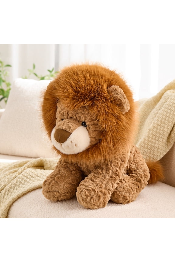 Yellow plush lion stuffed animal soft,Auspicious Plush Toy, Zoo Doll, comfortable and cute plush toy-ideal for home decoration and play
