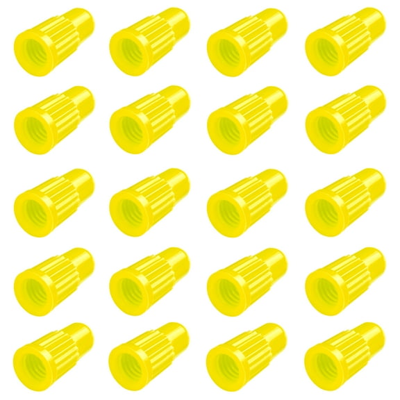 Yellow presta valve caps for bike plastic tire valve caps air valve stem covers for bike tires (20 Pack)