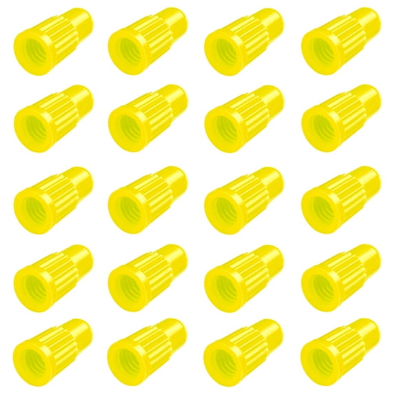 Yellow presta valve caps for bike plastic tire valve caps air valve stem covers for bike tires (20 Pack)