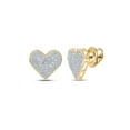 thumbnail image 1 of Yellow-tone Sterling Silver Womens Round Diamond Heart Earrings 1/4 Cttw, 1 of 1