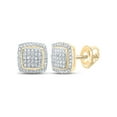 thumbnail image 1 of Yellow-tone Sterling Silver Womens Round Diamond Square Earrings 1/3 Cttw, 1 of 1