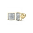 thumbnail image 1 of Yellow-tone Sterling Silver Womens Round Diamond Square Earrings 1/6 Cttw, 1 of 1