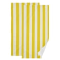 thumbnail image 1 of Yellow-white Narrow Stripes Hand Towel Absorbent Bath Towels for Bathroom Sports Gym 28" x 14" Set of 2, 1 of 8