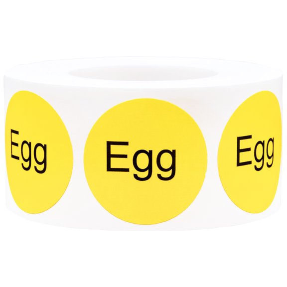 Yellow with Black Egg Circle Dot Adhesive Stickers, 1 Inch Round Labels, 500 Total Stickers