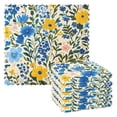 thumbnail image 1 of Yellow with Blue Flower Kitchen Cloth Dish Towels for Drying Washing Absorbent Dish Rags Reusable soft kitchen dishcloth set 6 Pack, 1 of 9