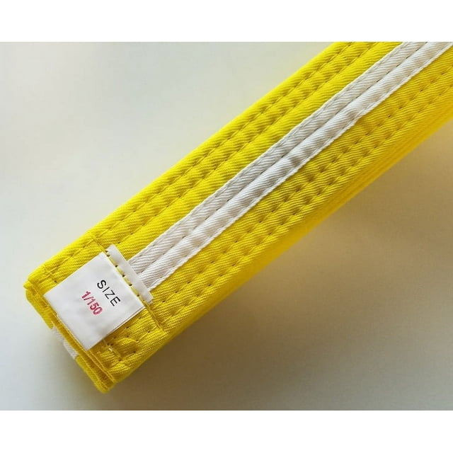 Yellow with White Stripe Karate Belt Taekwondo Belts Martial Arts MMA