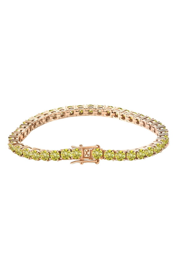 Yellow1 Carat Moissanite Tennis Bracelets for Women Men Gold Plated Diamond Tennis Bracelet Bridal Bracelets for Wedding Promise Moissanite Diamond Bracelets