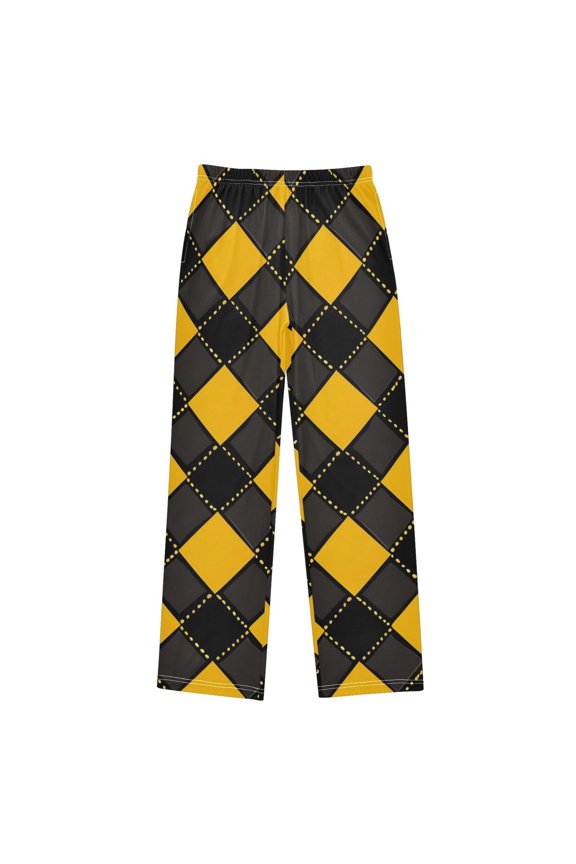 Yellowand Black Grid Pattern Pajama Pants Soft Lightweight Lounge Pants Bottoms Sleep Pants Warm Comfy