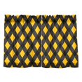 thumbnail image 1 of Yellowand Black Grid Pattern Tier Curtains Tier Kitchen Living Room Bedroom Balcony 2 Panels 27x24 Inch, 1 of 9