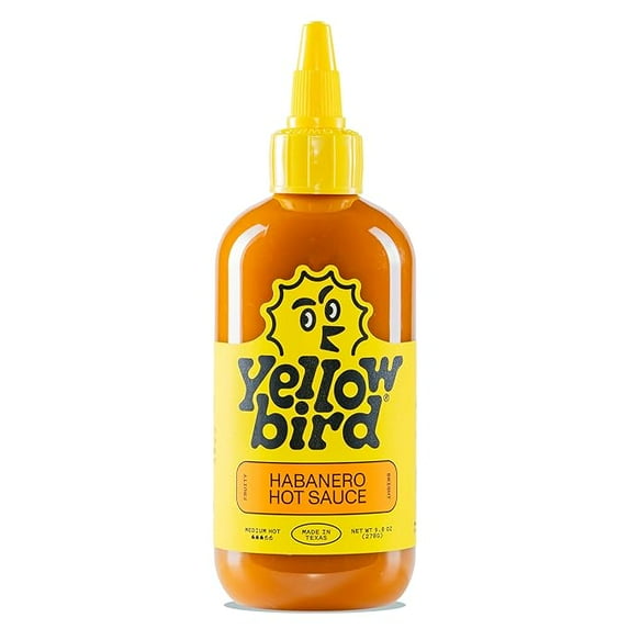 Yellowbird Classic Habanero Hot Sauce 9.8 oz. Pantry Size (Medium Hot | 1 Bottle | Made in Texas) ( Pack of 2 )