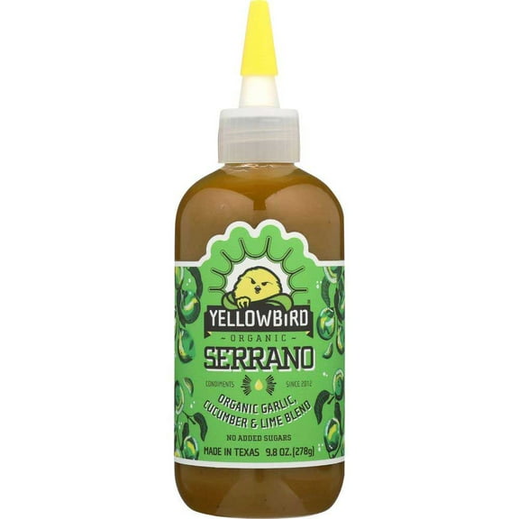 Yellowbird Organic Serrano Condiment Sauce, 9.8 Ounce -- 6 per case.