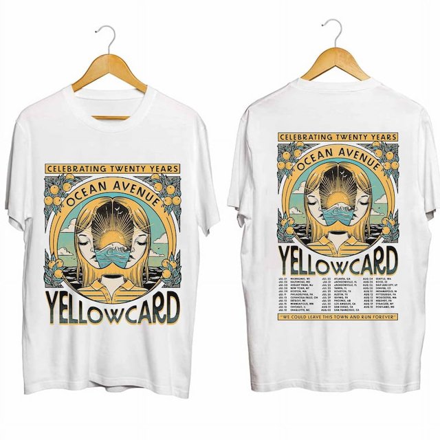 Yellowcard 2024 Ocean Avenue 20 Years Tour Shirt, Yellowcard Band Fan