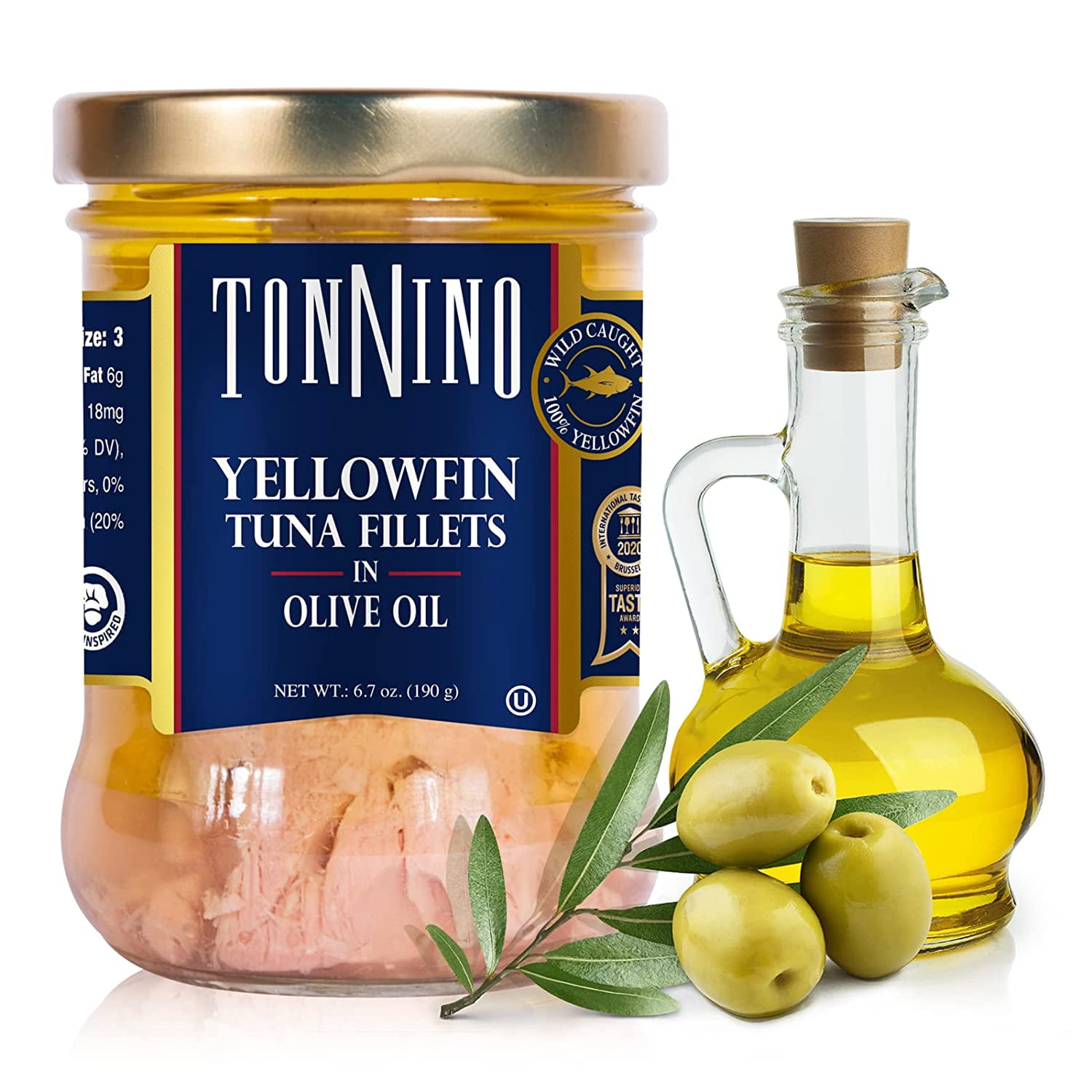 Yellowfin Tuna in Olive Oil, GlutenFree Premium Jarred Atun, Healthy