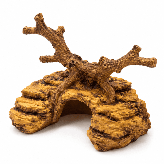 Yellowish Brown Large Reptile Cave Habitat Decor for Lizards Geckos Ball Pythons Tortoises Toads