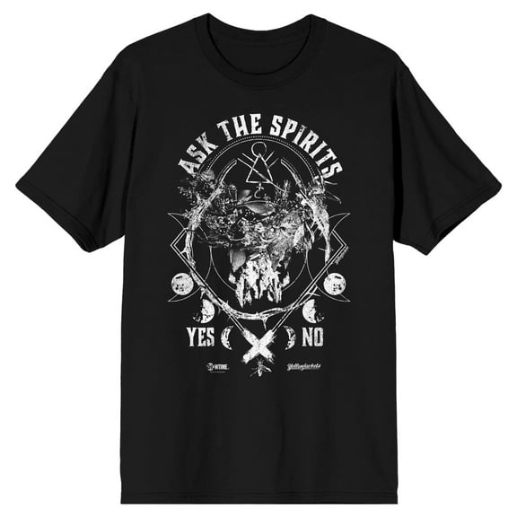 Yellowjackets Ask The Spirits Crew Neck Short Sleeve Men's Black T-shirt-Large