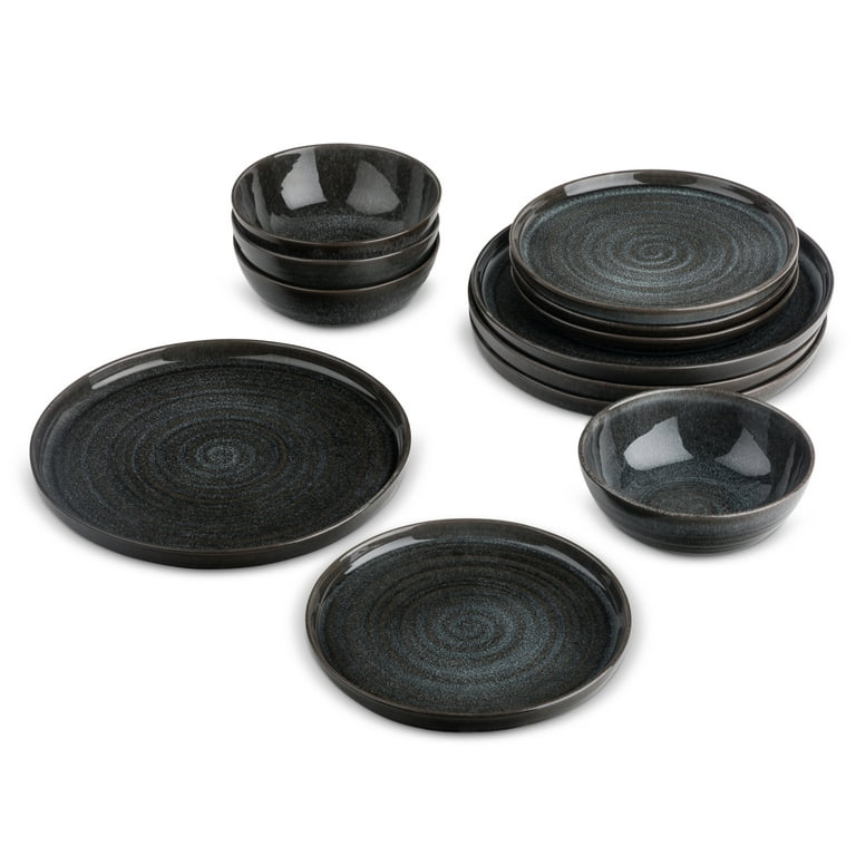 Black ceramic dinner plates for sale