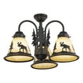 thumbnail image 1 of Yellowstone 3L LED Bronze Rustic Moose Mini Chandelier or Fan Light Kit, 1 of 5