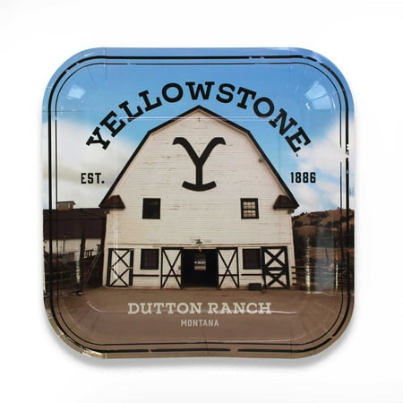 Prime Party Yellowstone 9" Dinner Plates, Square Paper Tableware for Parties– (Set of 8)
