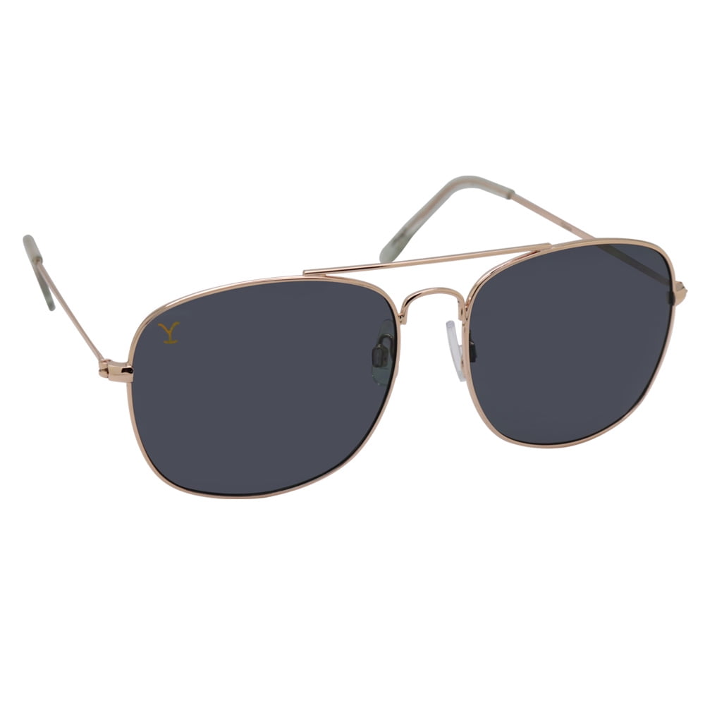 Yellowstone Adult Gold Square Aviator Sunglasses