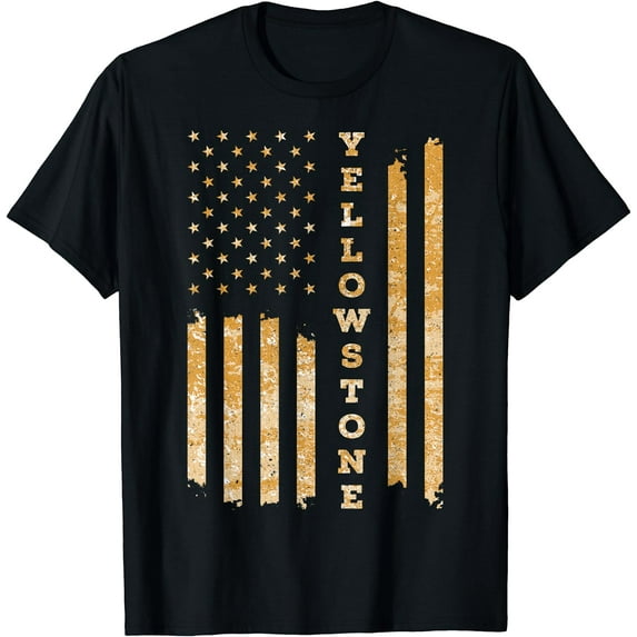 Yellowstone American Flag 鈥?USA National Park T-Shirt