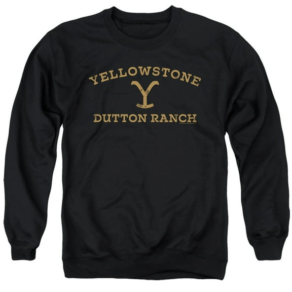 Yellowstone Arched Logo Unisex Adult Crewneck Sweatshirt (Small) Black