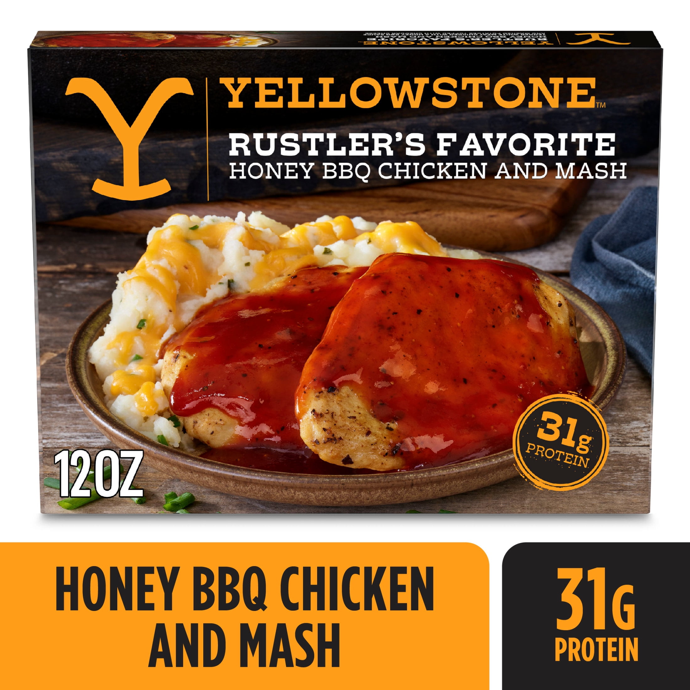 Yellowstone Honey BBQ Chicken and Mash, Single Meals, BBQ Dinner Frozen Chicken Meal 12 oz