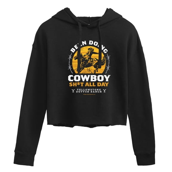 Yellowstone - Been Doing Cowboy Sh-t - Juniors Cropped Pullover Hoodie