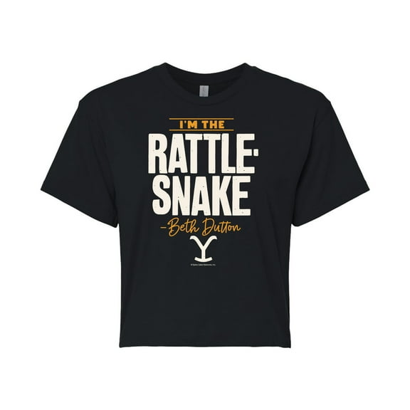 Yellowstone  - Beth Dutton Im The Rattlesnake - Juniors Cropped Cotton Blend T-Shirt
