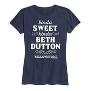 Hybrid Apparel - Yellowstone - Kinda Sweet, Kinda Beth Dutton - Women's Short Sleeve Graphic T-Shirt