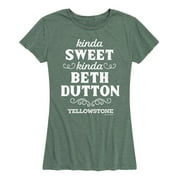 Hybrid Apparel - Yellowstone - Kinda Sweet, Kinda Beth Dutton - Women's Short Sleeve Graphic T-Shirt
