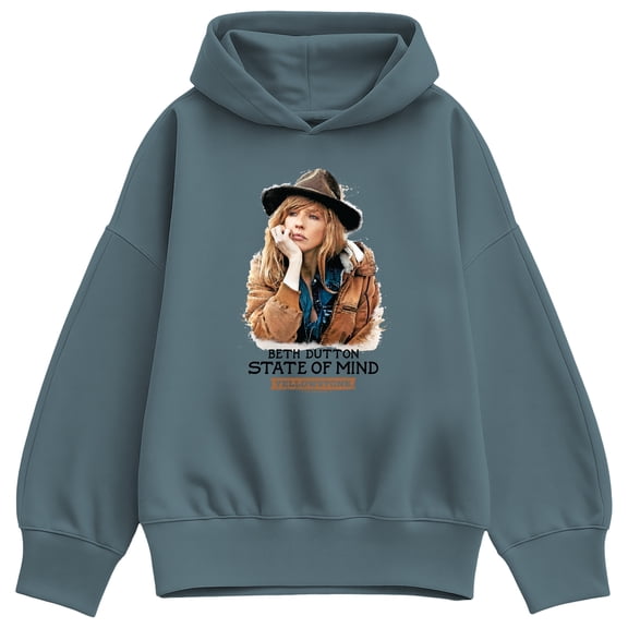 Yellowstone - Beth Dutton State Of Mind Women's Oversized Fleece Hoodie Sweatshirt