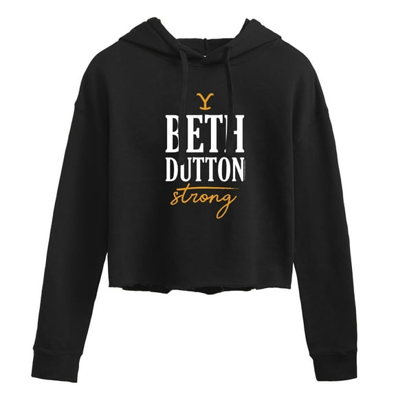 Yellowstone  - Beth Dutton Strong  - Juniors Cropped Pullover Hoodie