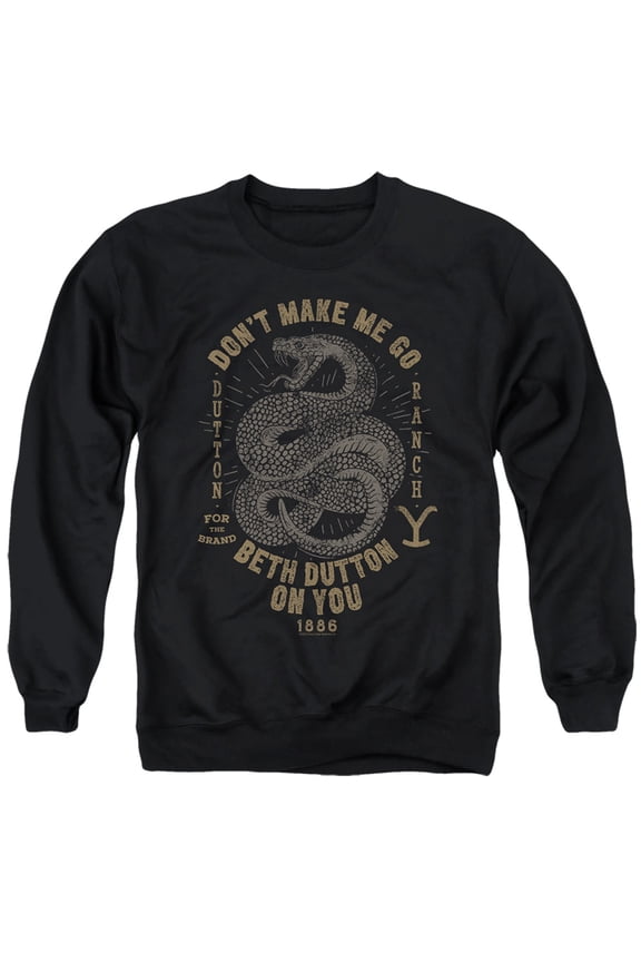 Yellowstone Beth Dutton Unisex Adult Crewneck Sweatshirt (Large) Black
