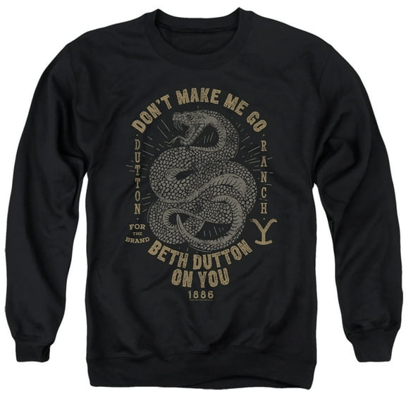 Yellowstone Beth Dutton Unisex Adult Crewneck Sweatshirt (Small) Black