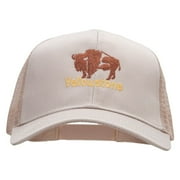 Yellowstone Bison Solid Cotton Twill 5 panel Mesh Back Cap - Khaki OSFM