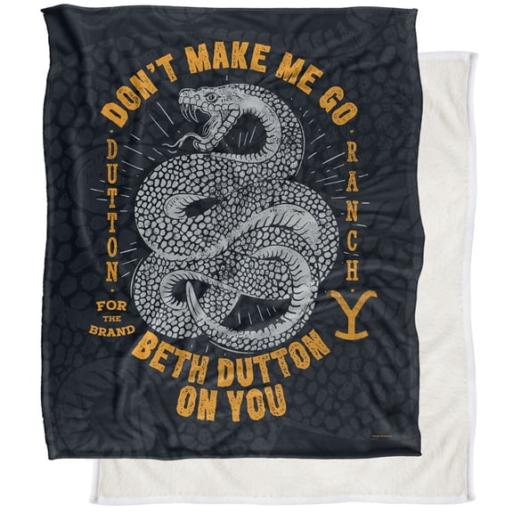 Yellowstone Blanket, 50"x60" Yellowstone Beth Dutton Snake Silky Touch Sherpa Back Super Soft Throw Blanket