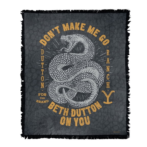 Yellowstone Blanket, 50x60 Yellowstone Beth Dutton Snake Woven Tapestry Cotton Blend Fringed Throw Blanket