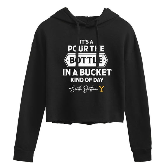 Yellowstone - Bottle In Bucket Day - Juniors Cropped Pullover Hoodie