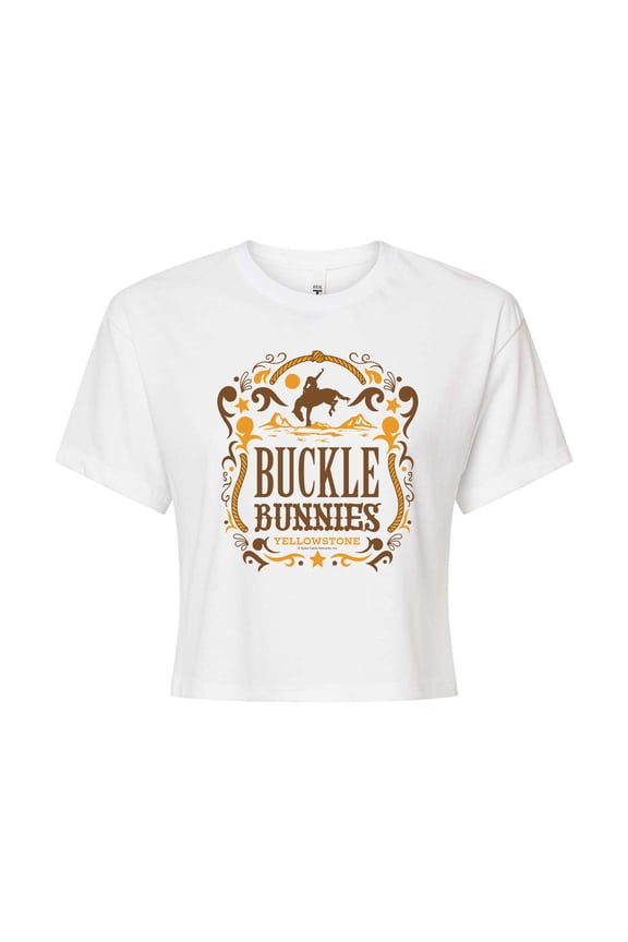 - Buckle Bunnies - Juniors Cropped Graphic T-Shirt