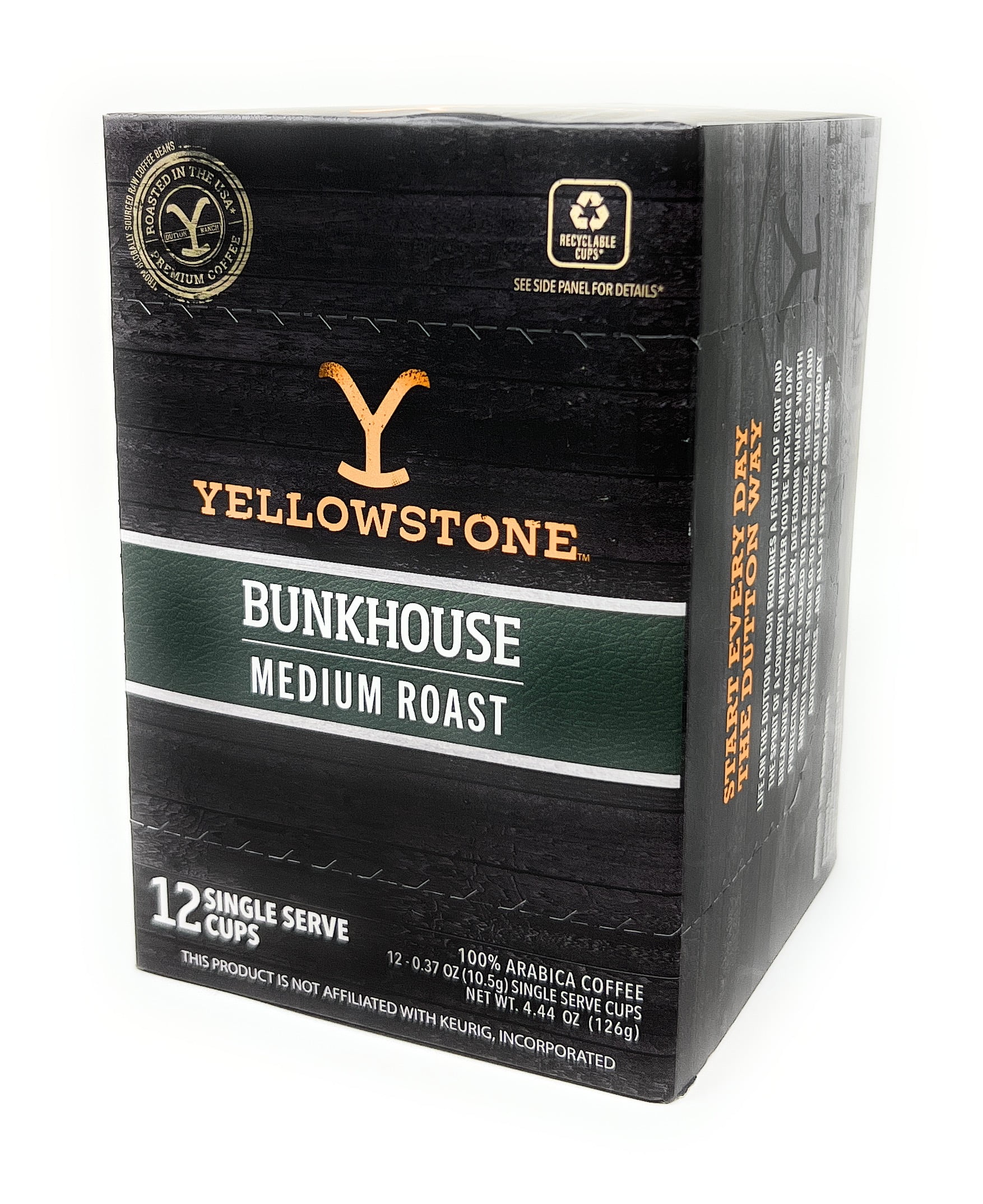 Yellowstone Bunkhouse Medium Roast Coffee KCups 12 pods