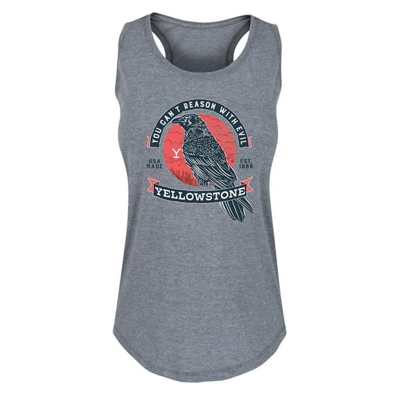 Yellowstone - Can't Reason With Evil Crow - Women's Racerback Tank Top