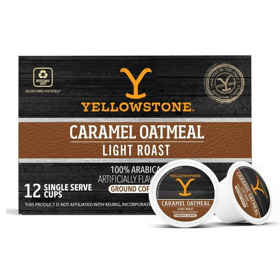 Yellowstone Caramel Oatmeal Light Roast Coffee K-Cups - 12 pods