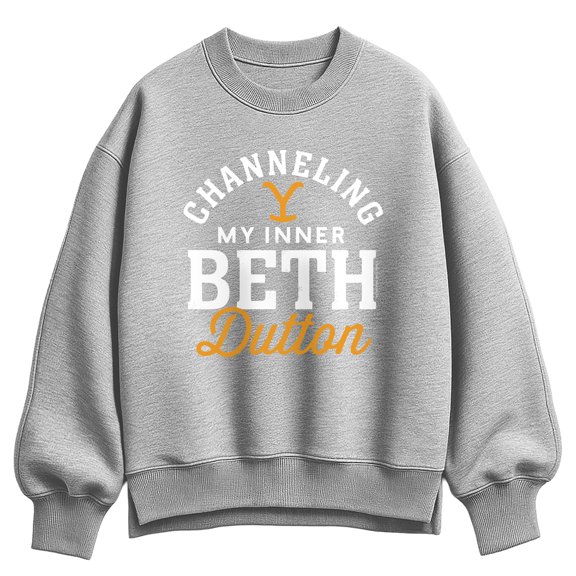 Yellowstone - Channeling Inner Beth Dutton - Women's Oversized Fleece Crew Sweatshirt