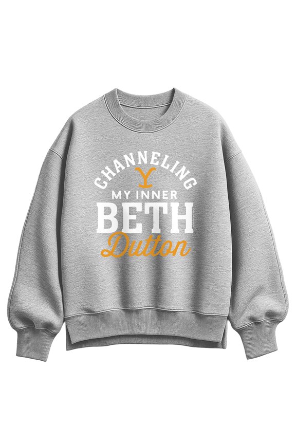 - Channeling Inner Beth Dutton - Women's Oversized Fleece Crew Sweatshirt