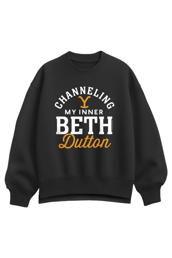 - Channeling Inner Beth Dutton - Women's Oversized Fleece Crew Sweatshirt