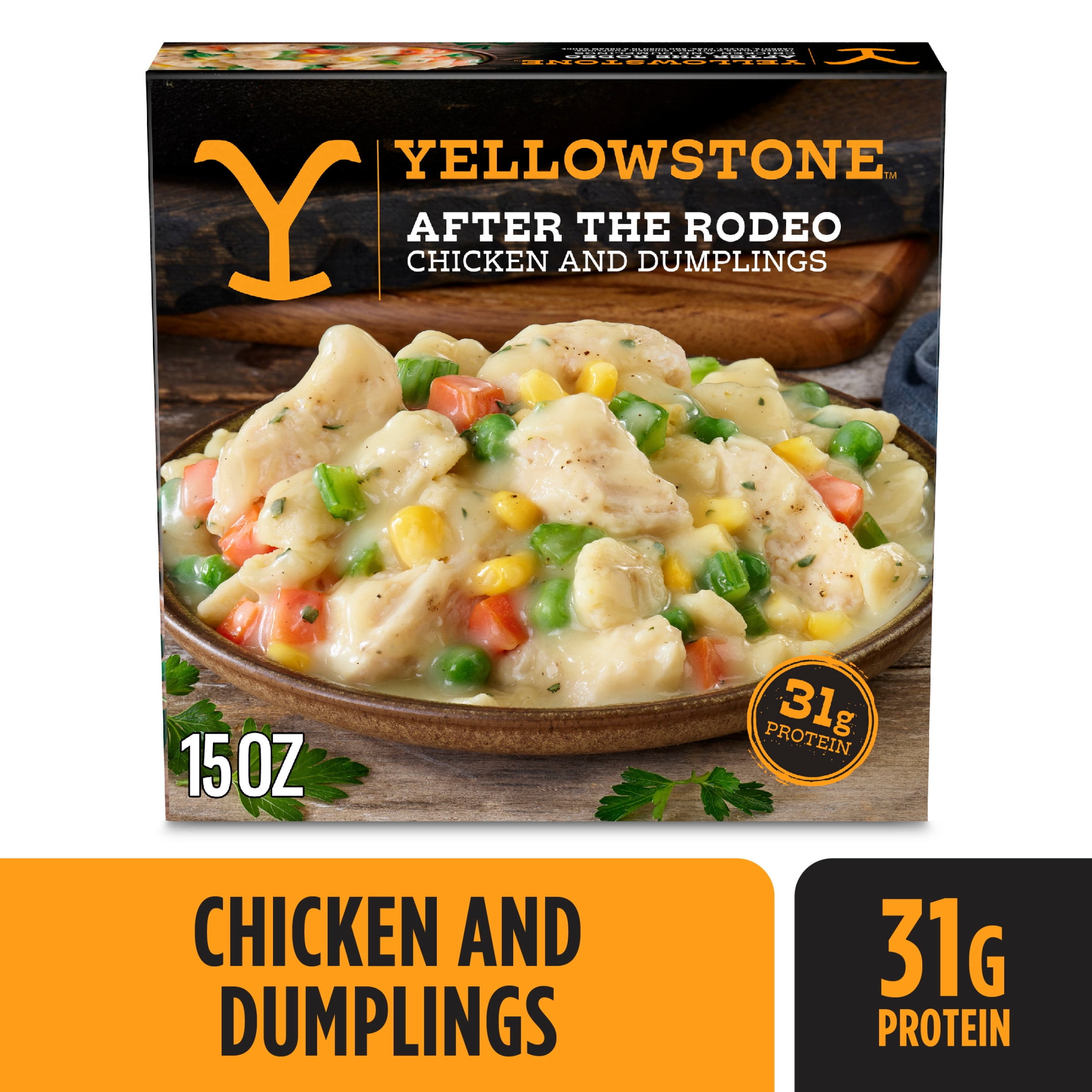 Yellowstone Chicken and Dumplings Frozen Meals for One, Microwave Meal Protein Dinner 15 oz