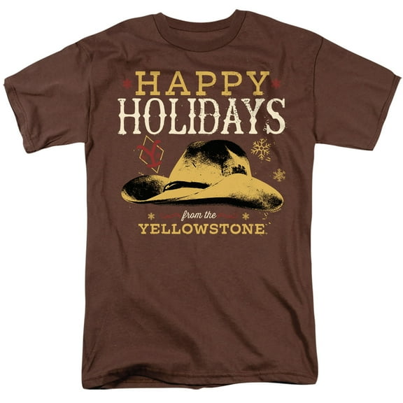 Yellowstone Christmas, Happy Holidays From The Yellowstone Unisex Adult T Shirt, Coffee, Small