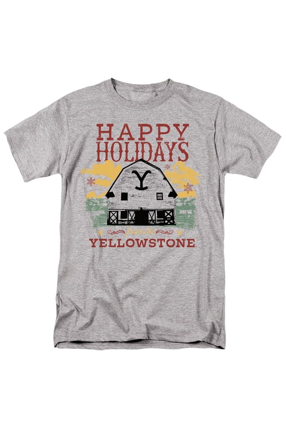 Christmas, Happy Holidays - Light Unisex Adult T Shirt, Athletic Heather, Medium